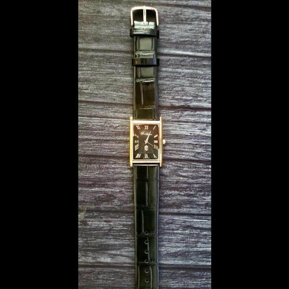 Authentic Pierre Lucerne Slim Quartz‎ Mens Ebony Tank Watch - Picture 4 of 11
